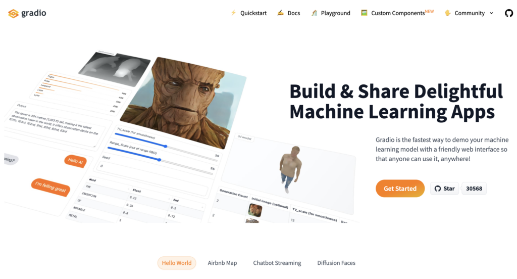 Gradio.app
Build & Share Delightful Machine Learning Apps